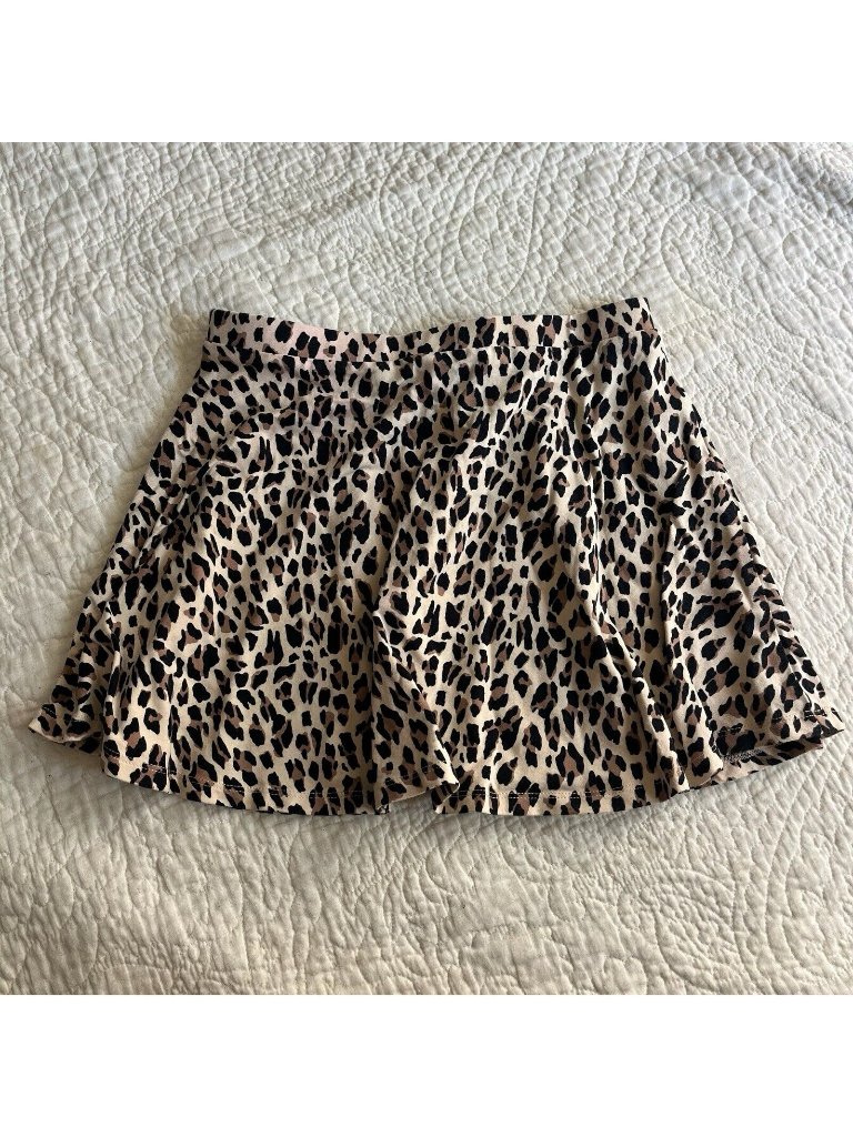 Forever 21 Girls Skirt Leopard Animal Print Mini Elastic Waist Size 11/12